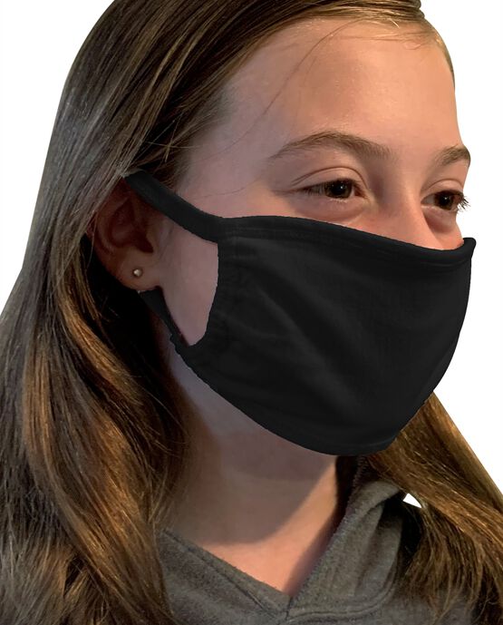 Kid's Reusable Cotton Face Mask Non-Medical, 5 Pack Black