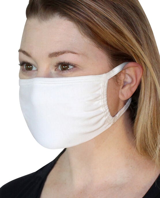 Reusable Cotton Face Mask Non-Medical, 5 Pack White