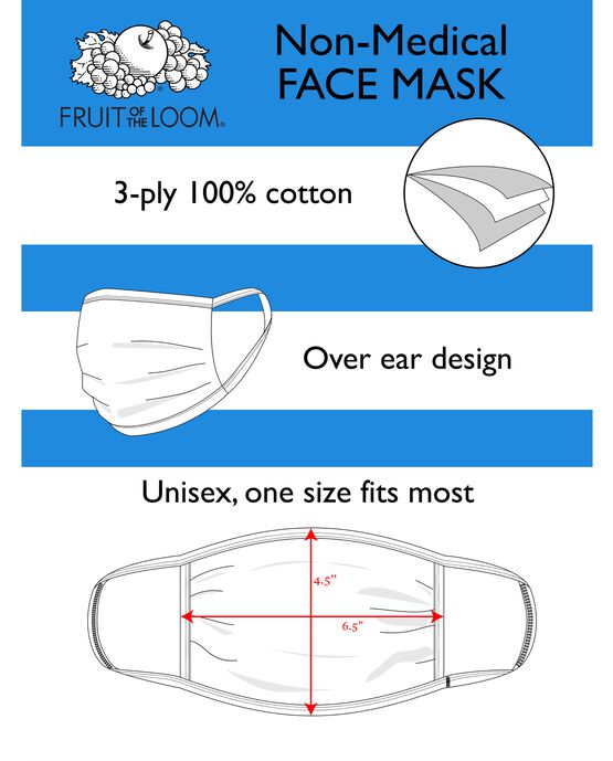 Kid's Reusable Cotton Face Mask Non-Medical, 5 Pack White