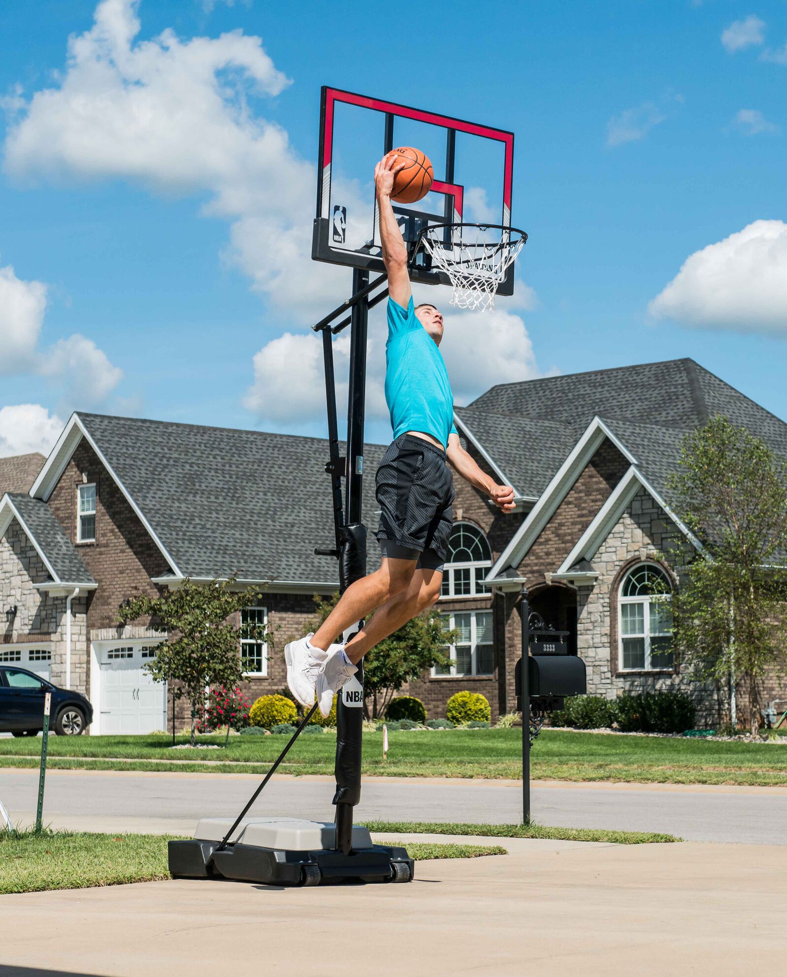 Ultimate Hybrid Jr. Acrylic Portable Basketball Hoop System | Spalding