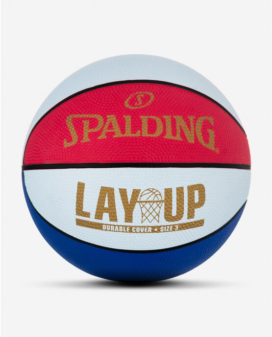 Layup Mini Red/White/Blue Rubber Outdoor Basketball 22" Red/White/Blue