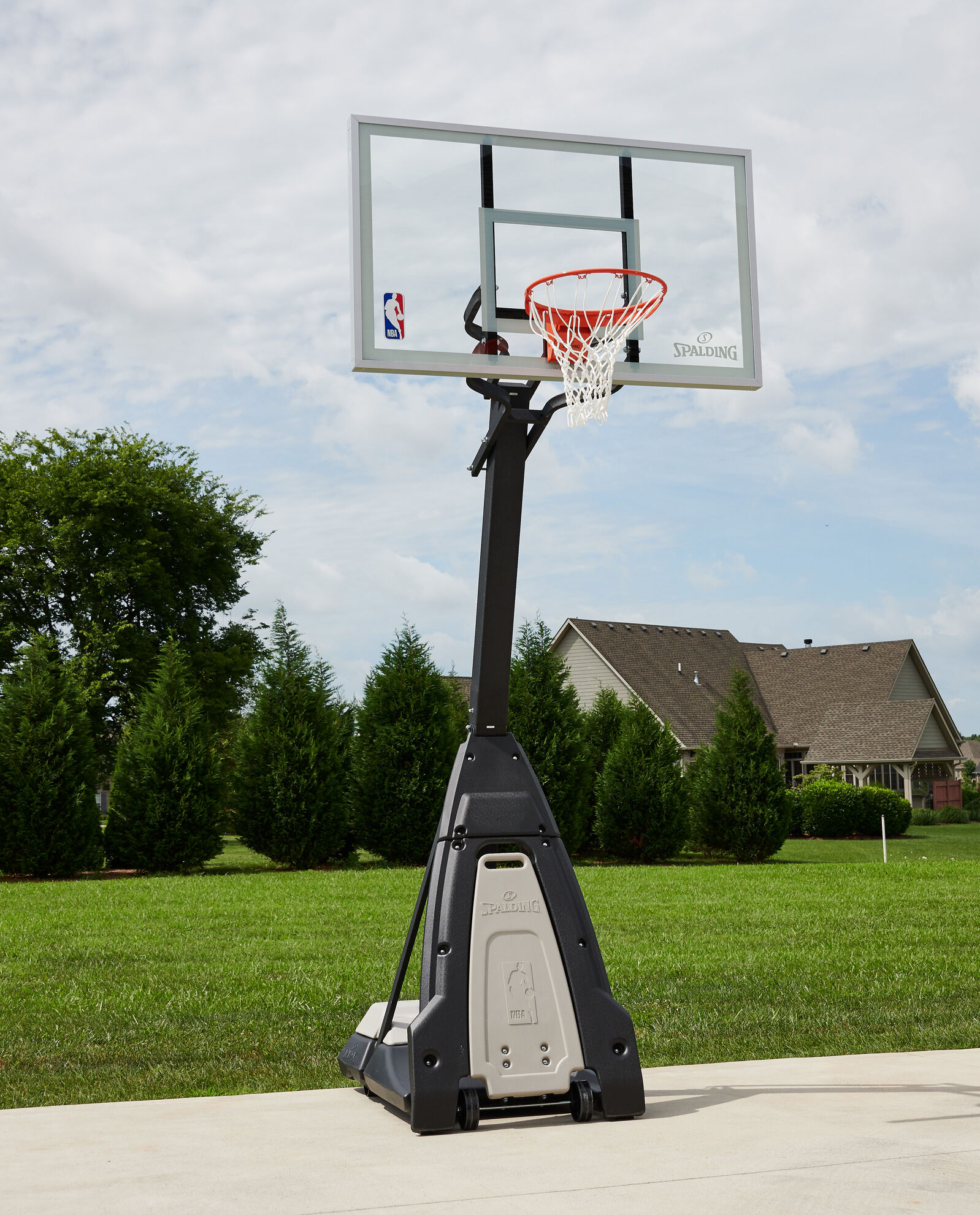 Spalding The Beast Glass Portable Basketball Hoop System | Spalding
