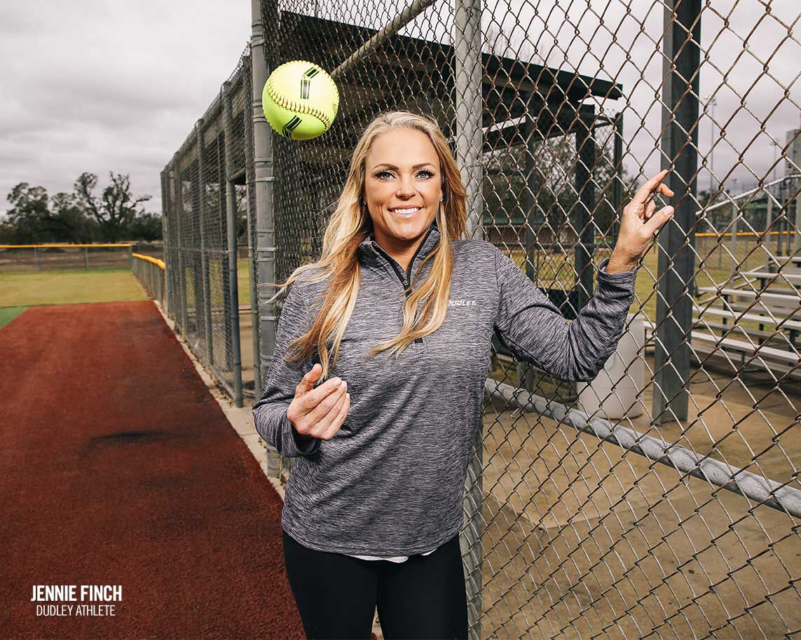 Jennie Finch Dudley Athlete throwing a ball.