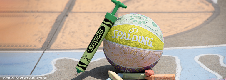 Crayola x Spalding Youth Holiday kit with air pump and basketball